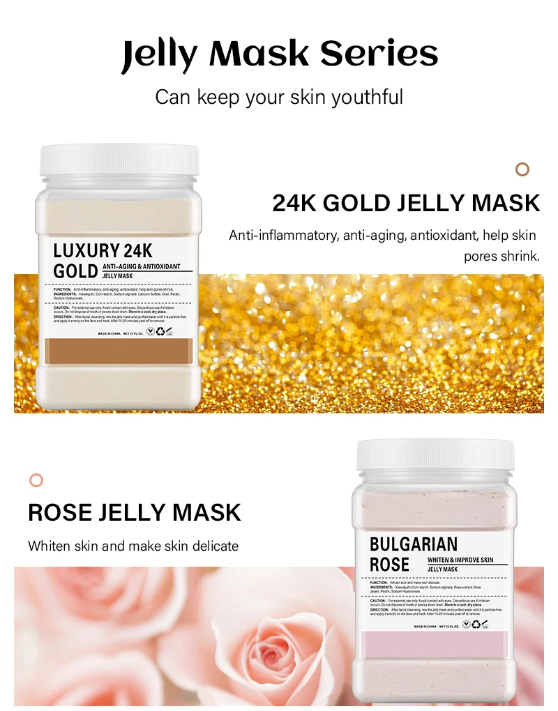 DIY SPA Hydrogel Powder Mask Beauty Whitening Rose Gold Peel Off Modeling Facial Soft Hydro Jelly Mask Powder Skincare