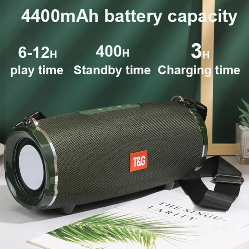 50W Bluetooth ลำโพง Super Bass แบบพกพาคอลัมน์ไร้สาย HIFI สเตอริโอซับวูฟเฟอร์กล่องดนตรีเครื่องเล่น4400MAh แบตเตอรี่