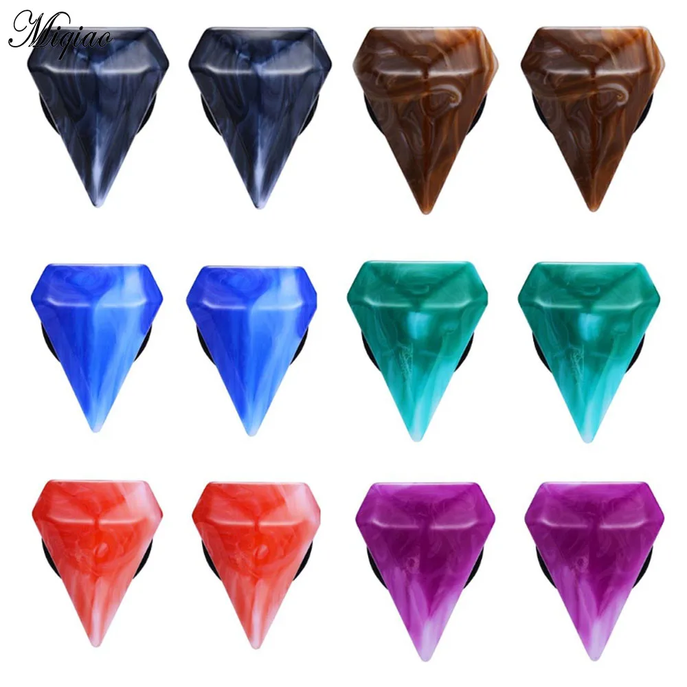 

Miqiao 2 Pcs Hot Selling European and American Alternative Piercing Jewelry Acrylic Double Color Closing Ear 6mm-20mm