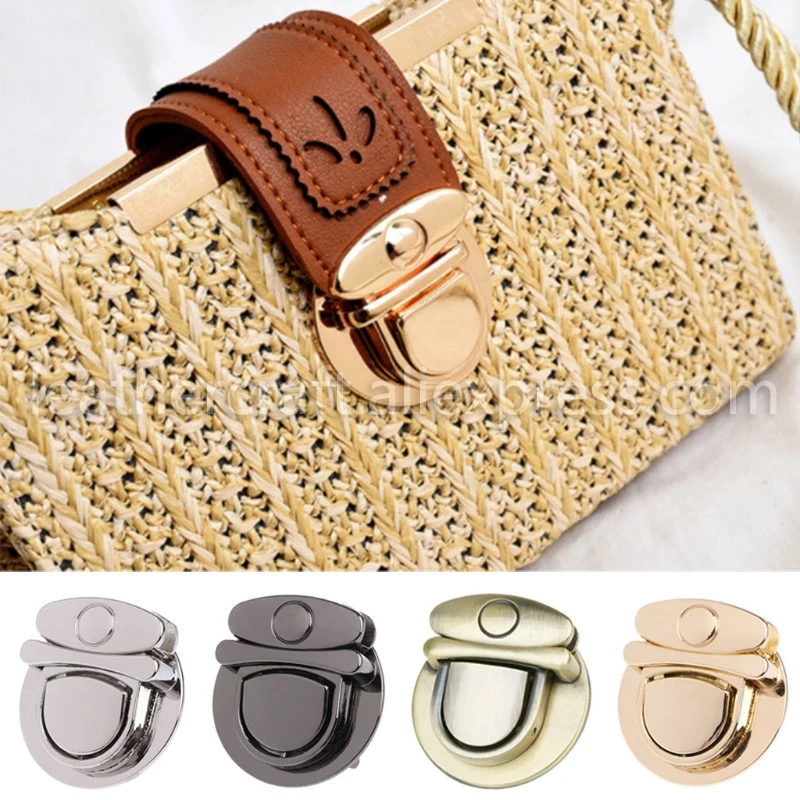 1x Metal Push Lock Press Closure Catch Clasp Bag Tongue Buckle Leather Craft Women Bag Parts Purse Handbag Accessories