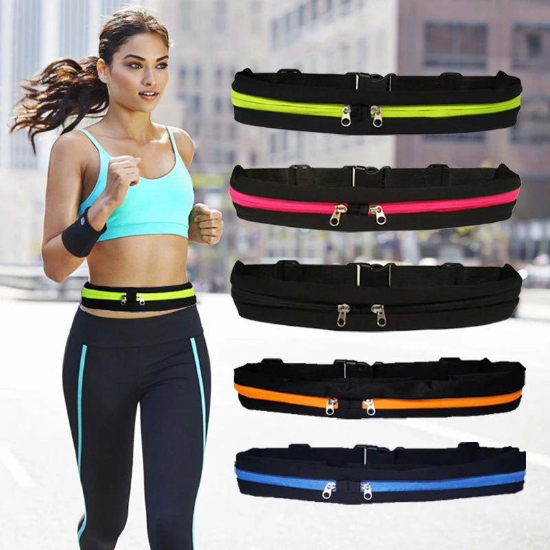 2022 New outdoor fitness running pockets waterproof anti-theft mobile phone pockets personal sports bag gym sports waist pockets