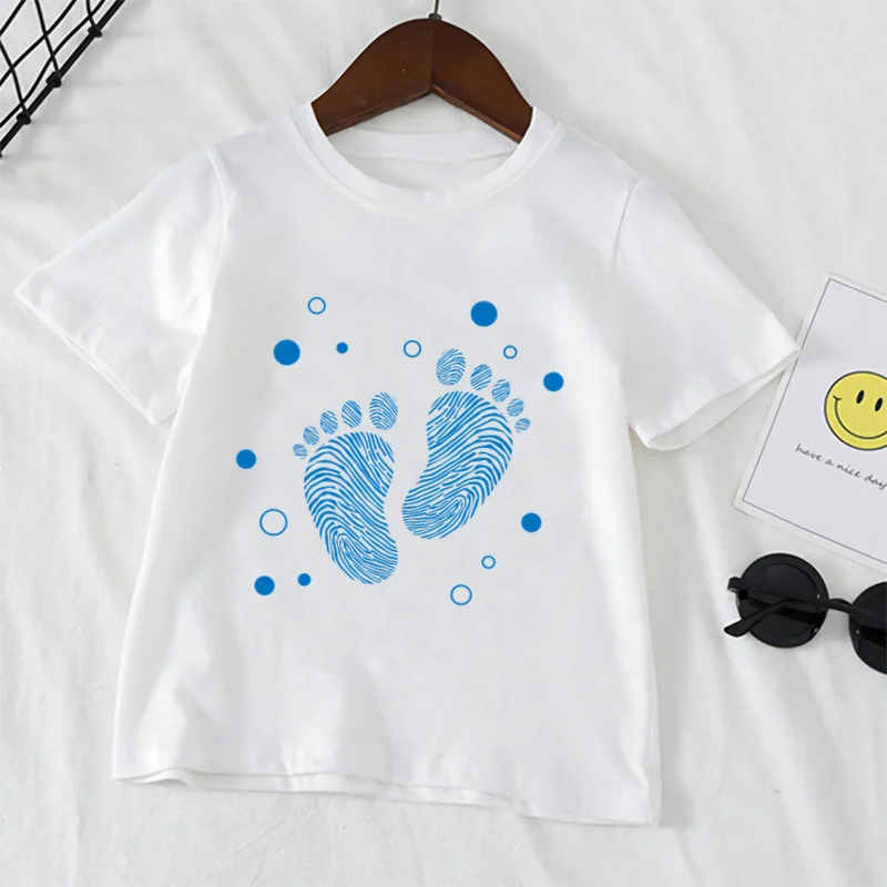 

Summer Boys Girls Cartoon Fashion Print T Shirt Children Footprint Cute Short Sleeve Tops Baby Tshirts Toddler Clothing,YKP158