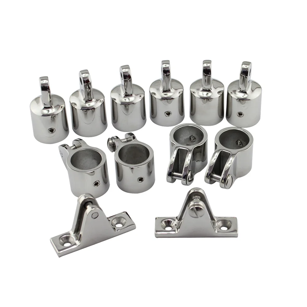 4 and 3 Bow Stainless Bimini Top Fitting Boat Stainless Steel Marine Hardware Set - 16/12 piece set of SS316 7/8