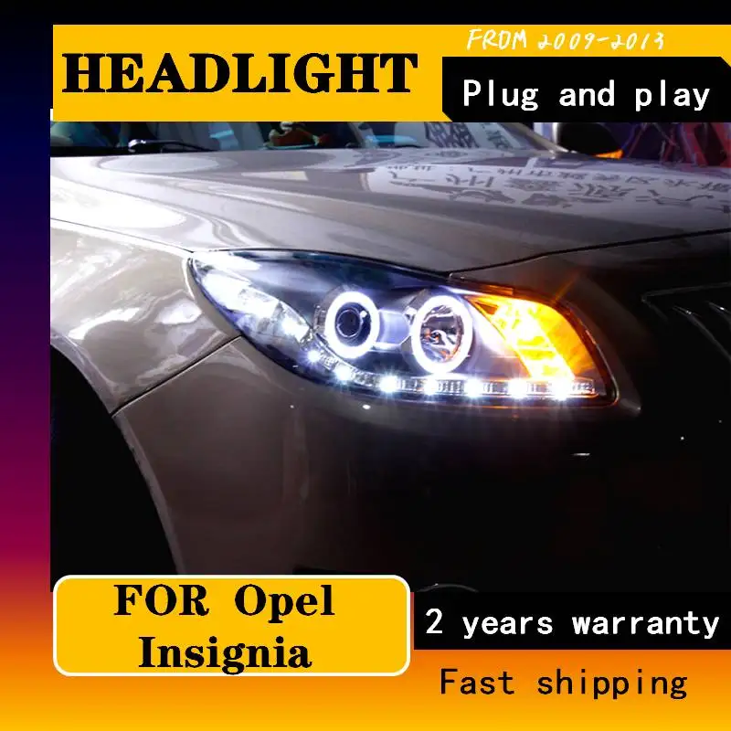 For Buick Regal GS Verano Opel Insignia LED Head Light For GS Style 2009-2013 Year With Bi xenon Angel Eye Lens Headlamp Front