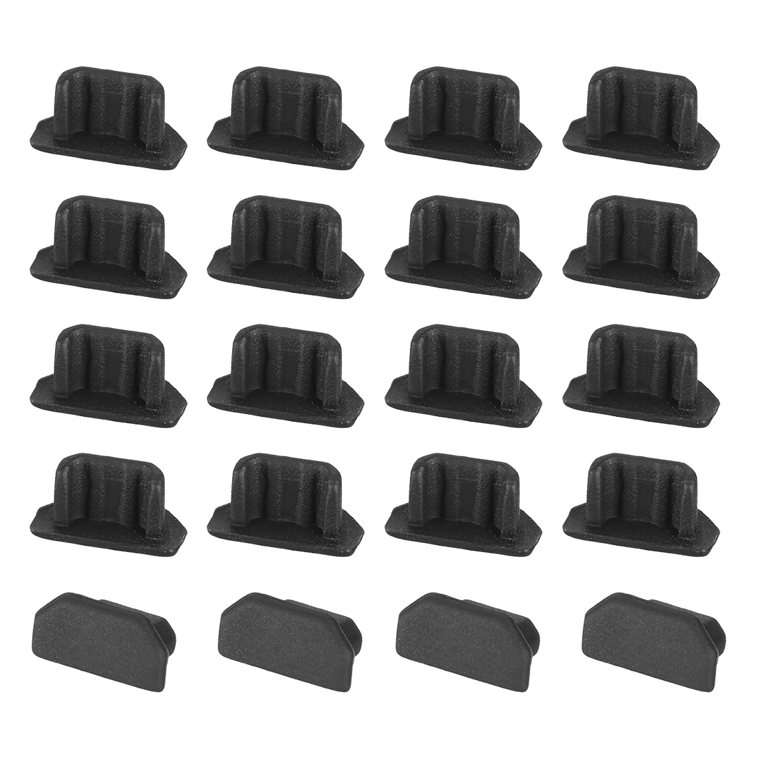 Uxcell 20pcs Silicone Micro USB Anti-Dust Stopper Cap Cover Black for Micro USB Female Port