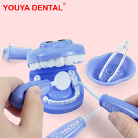 9Pcs Dental Kit Toy Dentistry Toys Role Play Dentist Check Teeth Educational Kids Toys Simulation Doctors Set For Boy Girls Gift