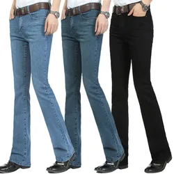 Jeans Für Männer Neue Mid-Taille Stretch Ausgestelltes Jeans Männer der Ausgestelltes Hosen Klassische Designer Ausgestelltes Jeans Größe 26-40