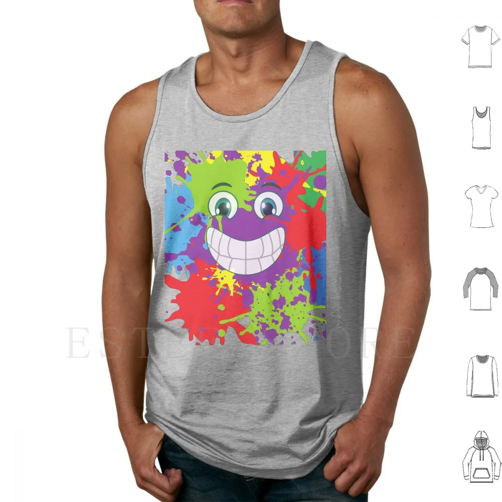 Splashed Rainbow | Big Smile Face Showing Teeth Tank Tops Vest Splash Splashed Rainbow Colorful Smile Big Smile I Smile