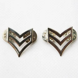 PAIR OF WW2 US ARMY SERGEANT FIRST CLASS PINBACK RANK INSIGNIA PIN BADGE SILVER