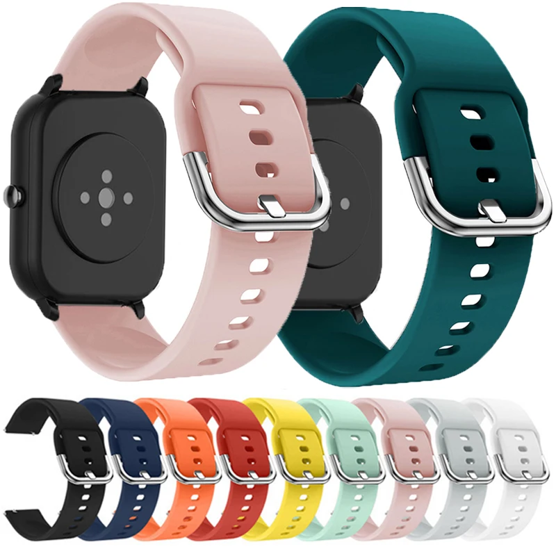 20mm 22mm Amazfit strap silicone GTS/2/2e/GTS2 Mini/GTR 47mm/42mm/GTR2/2e/stratos 2/3 Sport Watch Bracelet Amazfit bip band