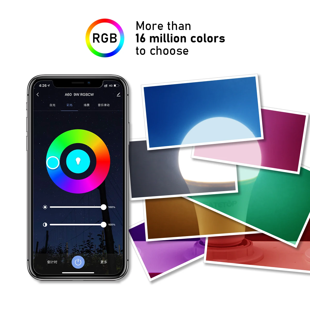 Voice Control Smart 10w E27 A60 Rgb Cw Wifi Light Bulb Dimmable Led Magic Lamp 100-240v Work With Alexa Google Home Smartthings