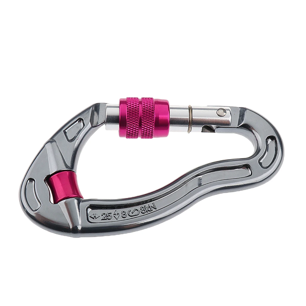 Newest Screw Locking Mountaineering Climbing Aluminum Carabiner 25KN Camping Accessory for Outdoor  Engineering Protector Screw