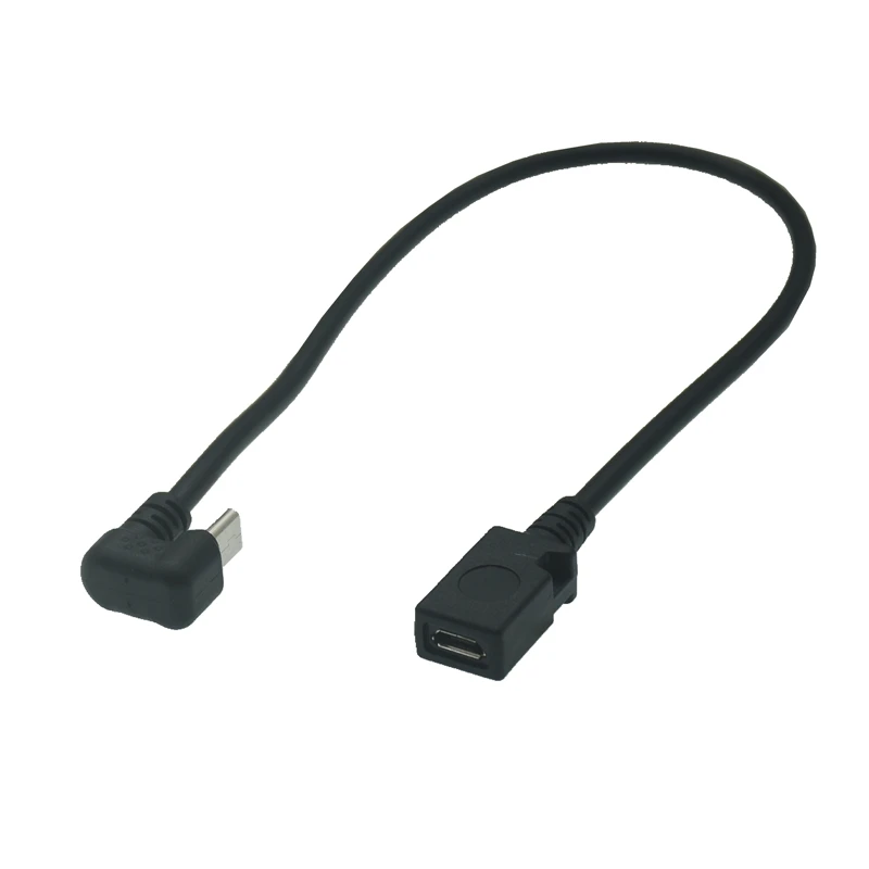 0.3M Micro USB Mini USB 180องศา U-รูป Micro Type-C USB-B ชายหญิงสำหรับโทรศัพท์แท็บเล็ต