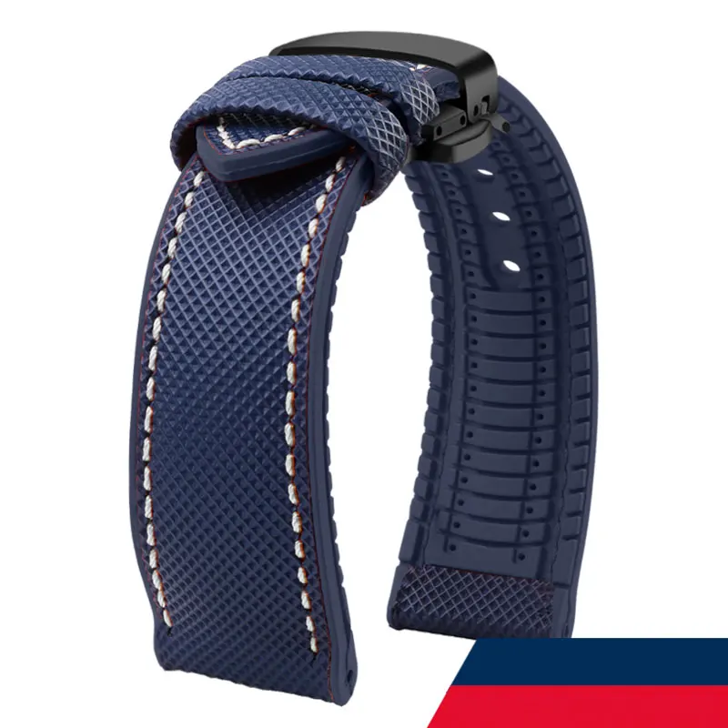 Carbon fiber rubber watchband 19 20mm 21mm 22mm 23 24mm for Longines Seiko omega Hamilton silicone strap wristband accessories image 3