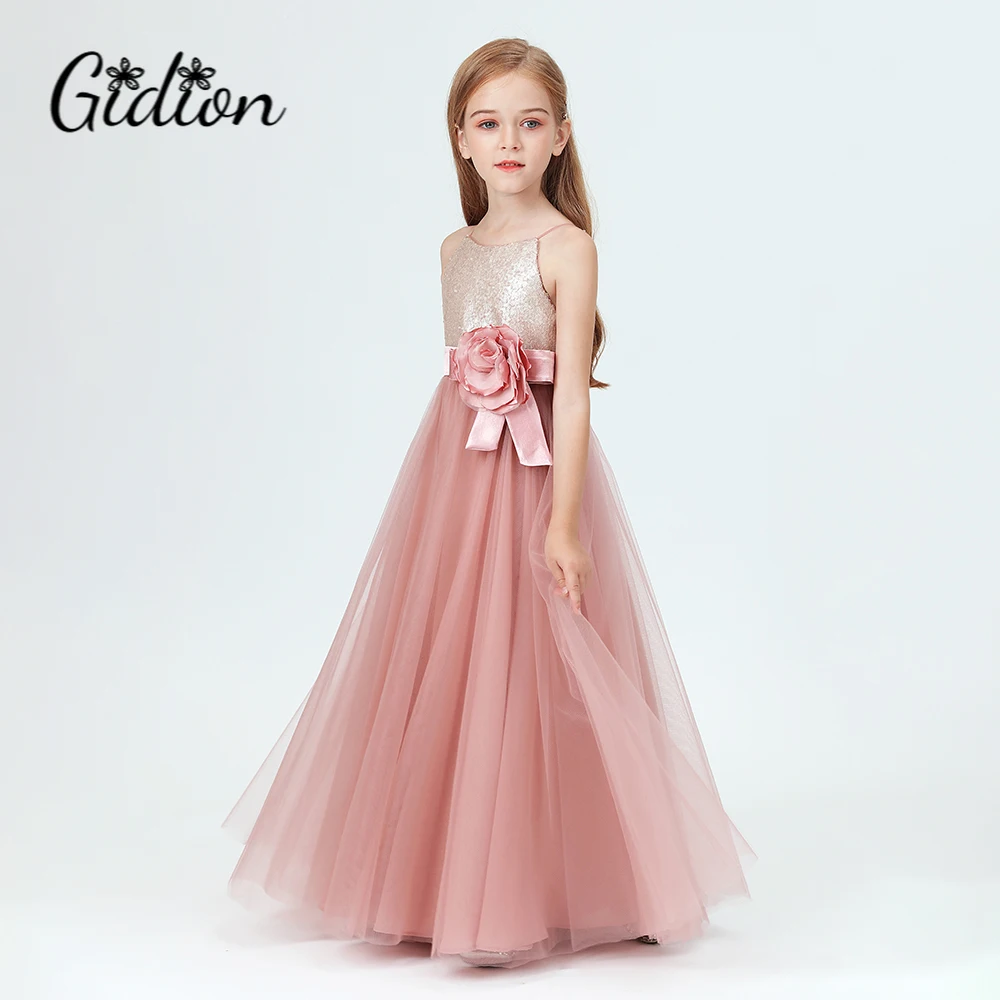 Tulle Flower Girl Dress For Kids Festivity Celebration Wedding Pageant Event Ceremony Birthday Evening Party Ball Banquet Prom