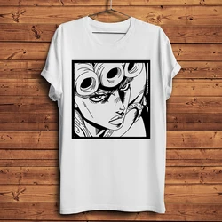 JoJo Giorno Giovanna Bruno Bucciarati, Funny anime tshirt, Men, White Casual ,short T-Shirt ,Unisex streetwear tee