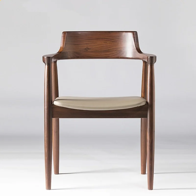 

Nordic Solid Wood Dining Chair President Kennedy Chair Hiroshima Chair Cafe Restaurant Conference Chair Simple Back Chair