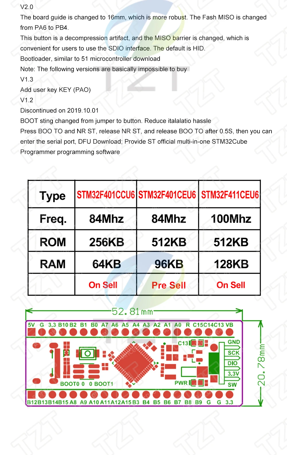 STM32F401 Entwicklungsboard STM32F401CCU6 STM32F411CEU6 STM32F4 Lernboard für Arduino + ST-LINK V2 Download Programmierer – Detail 3