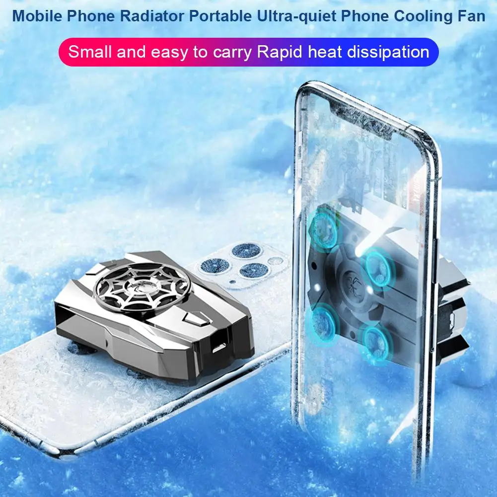 Mobile Phone Cooling Fan Portable Gamers Radiator Rechargeable Ultra-quiet Universal Sucker Cooler for Smart Phone Tablet