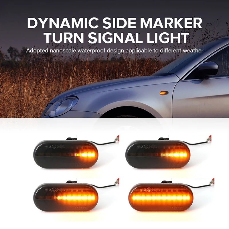 2pc Dynamic Led Turn Signals Side marker light Lamp for SEAT Ibiza VW Volkswagen Bora Golf 3/4 Passat 3B Polo 6N Sharan Vento T5