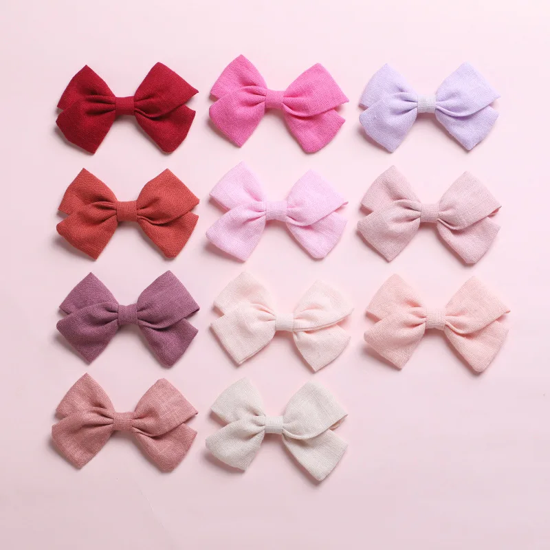 Lovely Hair Clips For Baby Girls Spring Hair Accessories Cotton Kids Infant Hair Bows Hairpin Princess Barrette Child 23 Colors