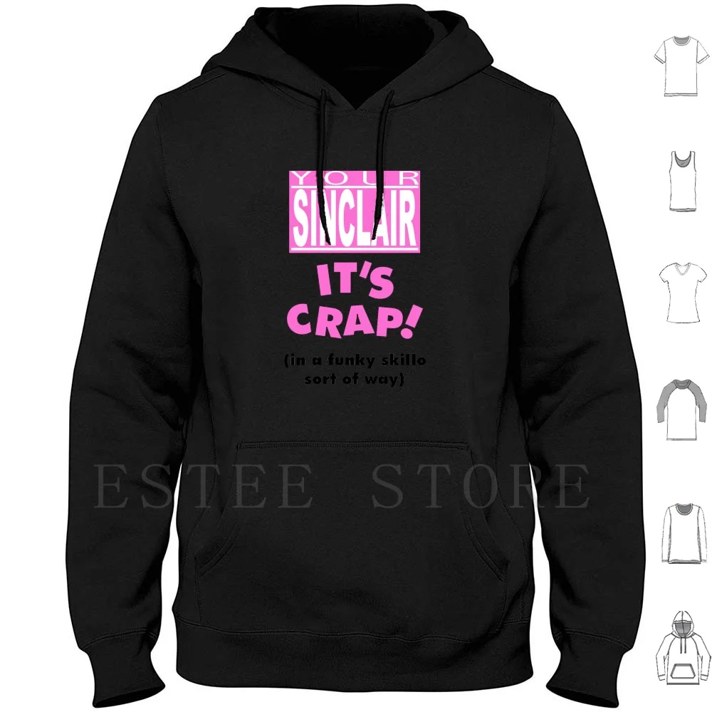 ¡Esa mierda es la peor! Sudaderas con capucha de manga larga Your Ys Spectrum Zx Spectrum Speccy Sir Clive Spec Chums Crap Logo Slogan 80s