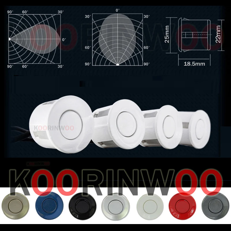 Koorinwoo Vehicle HD Digital Parking Sensors 8 With LCD Screen + Rear view Camara Front System For Cars Parktronic Car Sensors