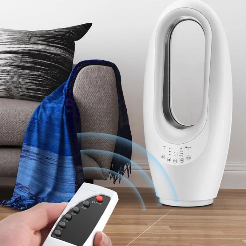 ブレードレスファンタワー,リモコン付き,7.5時間,家庭,オフィス,空気循環用のスタンドファン,浄化fs68