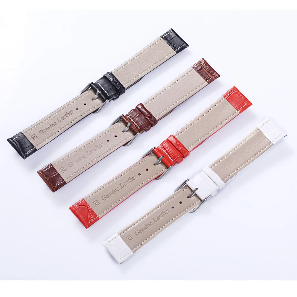 Ultra-thin Genuine Calfskin Leather Watchband 20mm 18mm 16mm 14mm 12mm Sweat Proof  Strap Watch Accessories UTHAI Z63