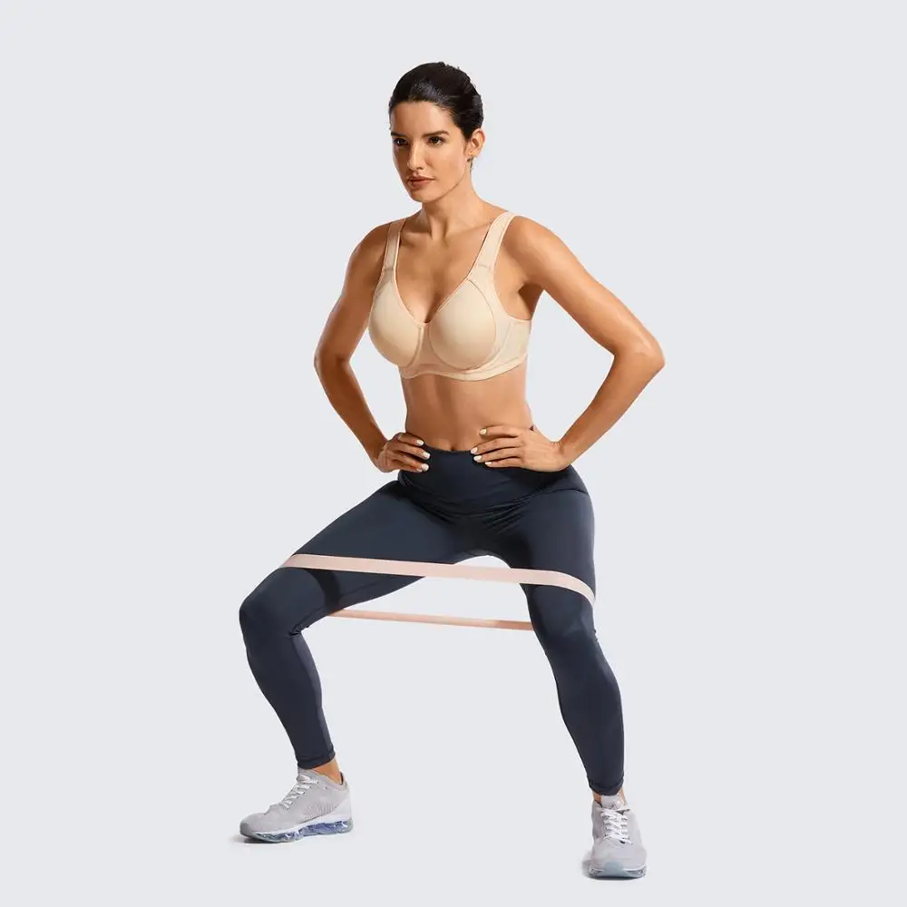 SYROKAN-Sujetador deportivo moldeado con aros para mujer, sostén de alto impacto, cobertura completa, entrenamiento activo