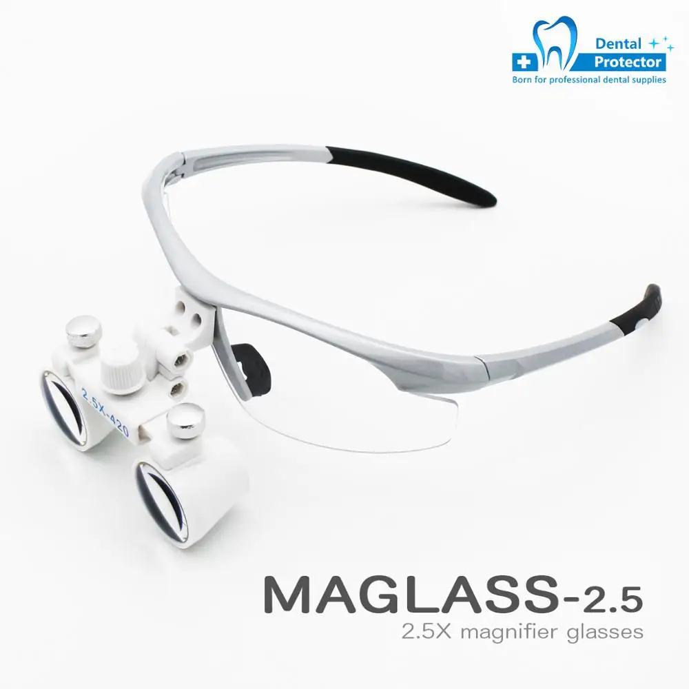 

2.5X Magnification Binocular Dental Loupe Surgery Surgical Magnifier with Headlight LED Light Medical Operation Lamp