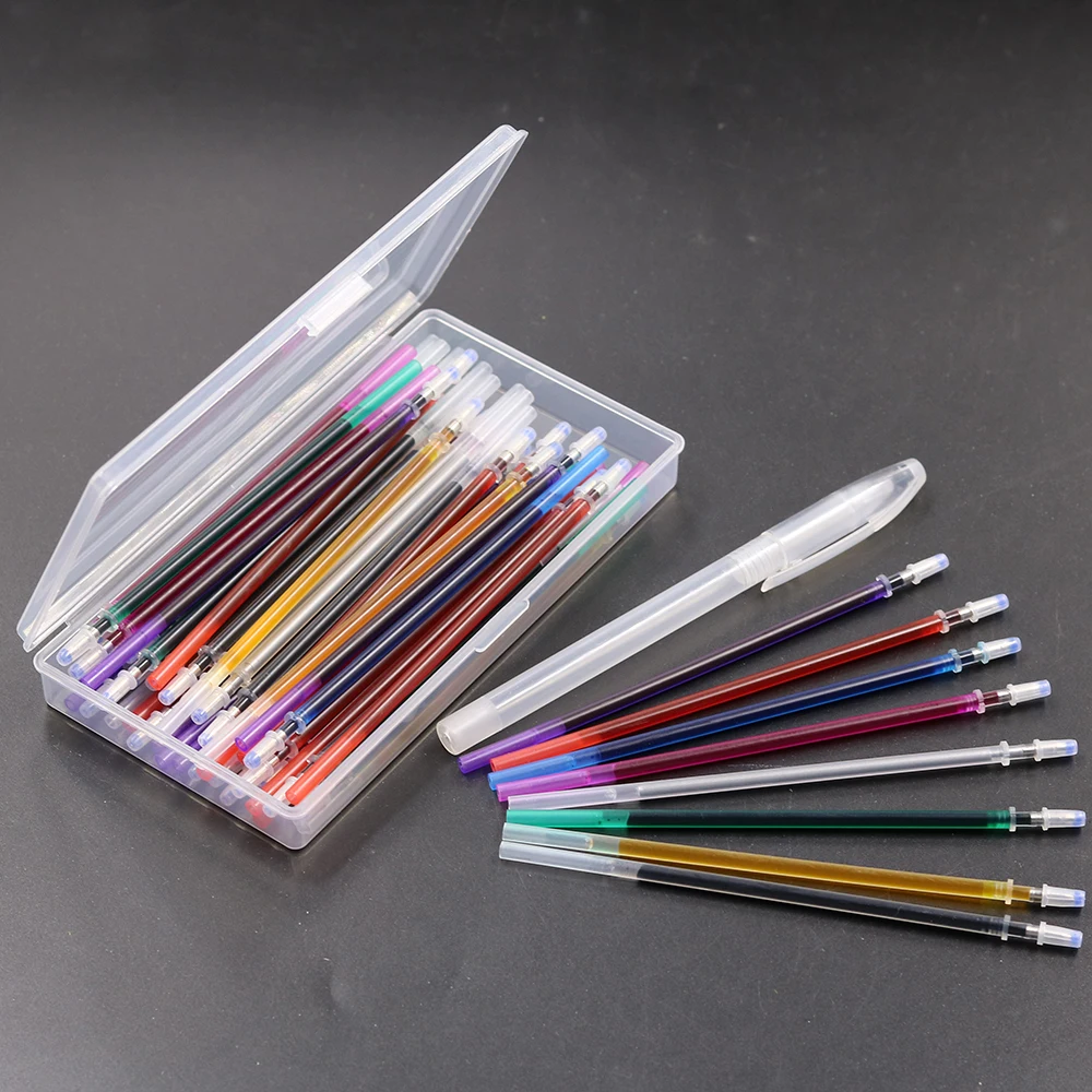 40Pcs Water Uitwisbare Pen Oplosbare Verdwijnen Stof Marker Vullingen Met Opbergdoos Stof Craft Tailoring Accessoires