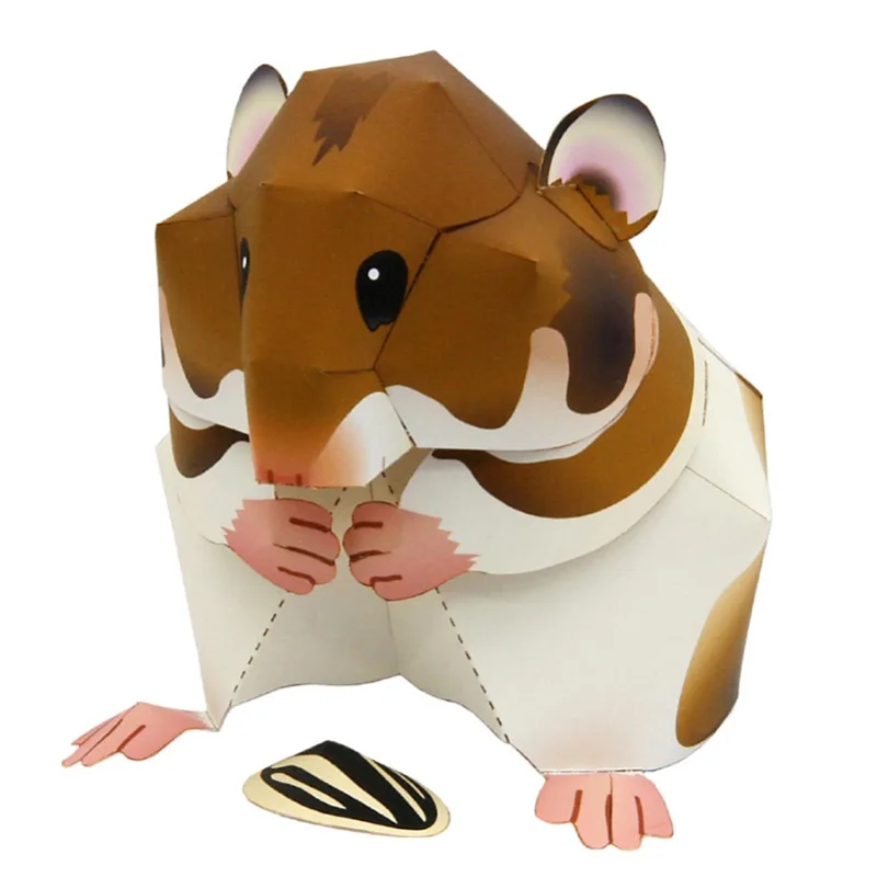 Syrian Hamster Mouse Handmade Origami Art Folding Mini Cute 3D Paper Model Papercraft Animal DIY Kids Adult Craft Toys QD-026