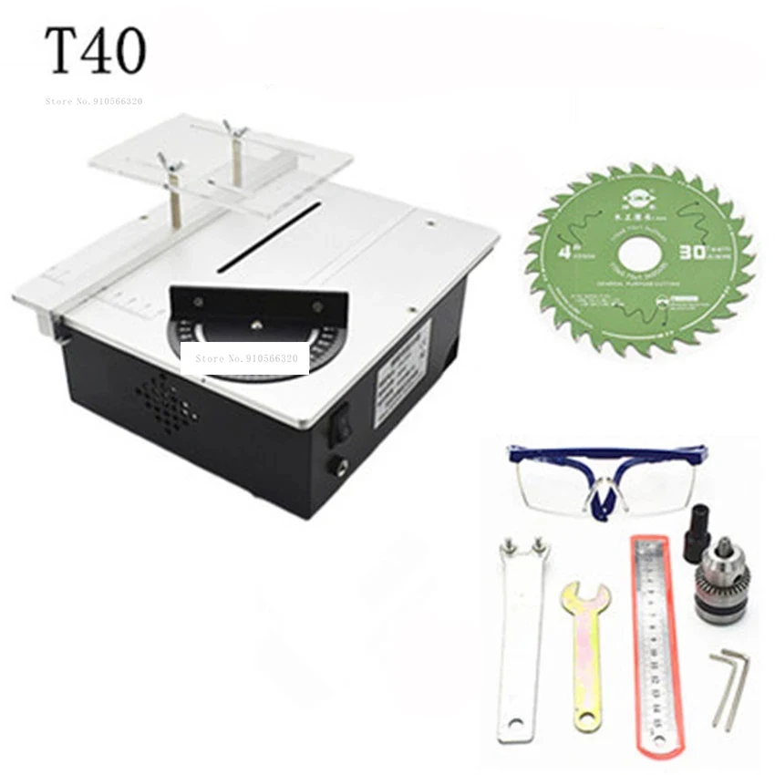 

T40 Mini Table Saw Multi-function Woodworking Saws DIY Table Cutting Mini-milling Polishing Table Saws DC12-24V 27mm Cutting