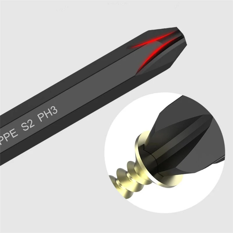 Broppe 8mm haste hexagonal s2 liga de aço chave de fenda de impacto com magnético forte 36/80mm de comprimento