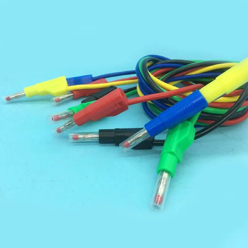 Colori 30cm 50cm 100cm 150cm 200cm 14AWG cavi per puntali di prova 4mm spina a Banana impilabile protezioni retrattili per penna a filo multimetro