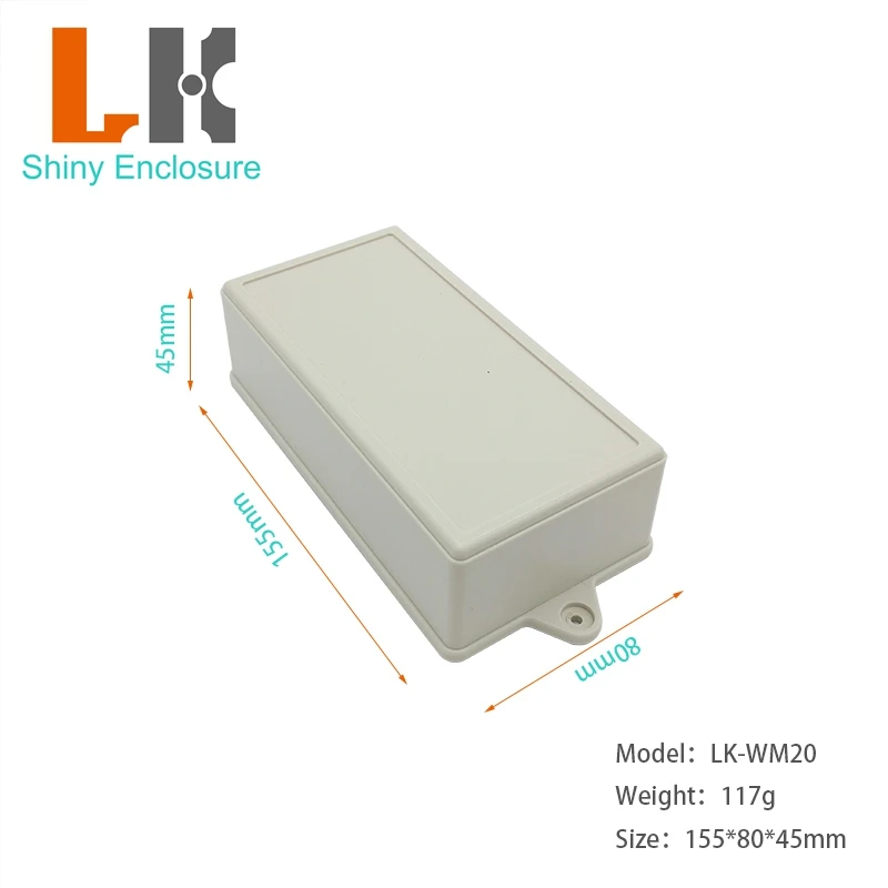 155x80x45mm High Quality Electrical Small Plastic Enclosure Pcb Abs Control Box Project Case LK-WM20