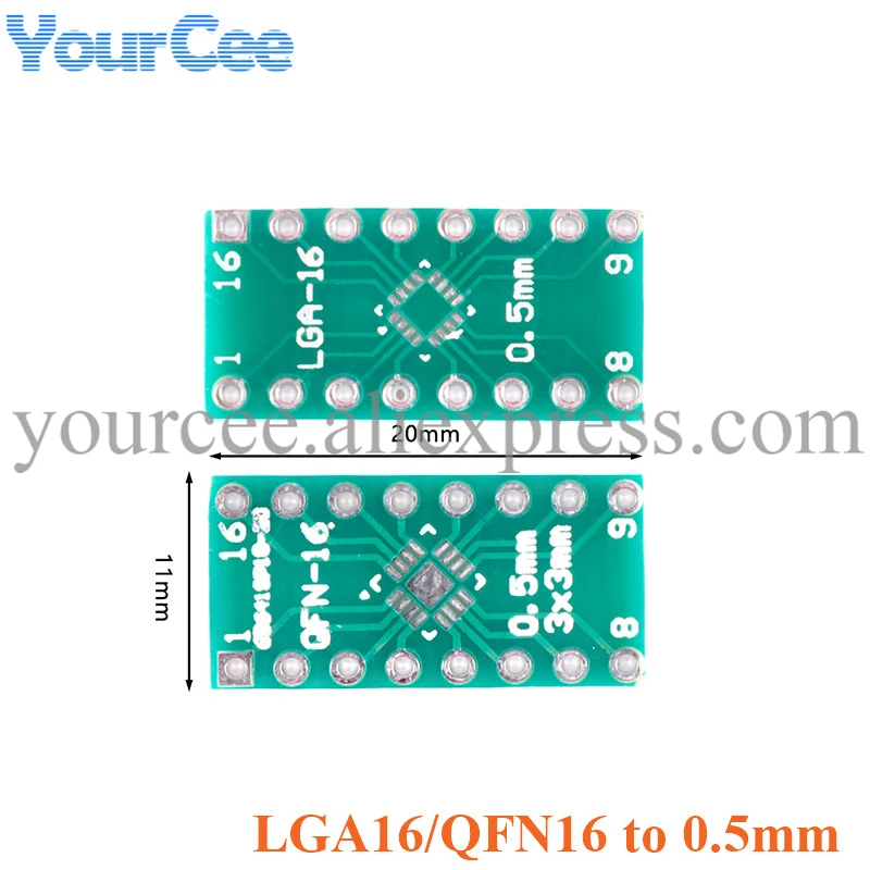 20pcs QFN32 QFN40 QFN20 LGA16 QFN16 Adapter Board Patch SMD to DIP 0.5mm 0.65mm Spacing Transfer PCB