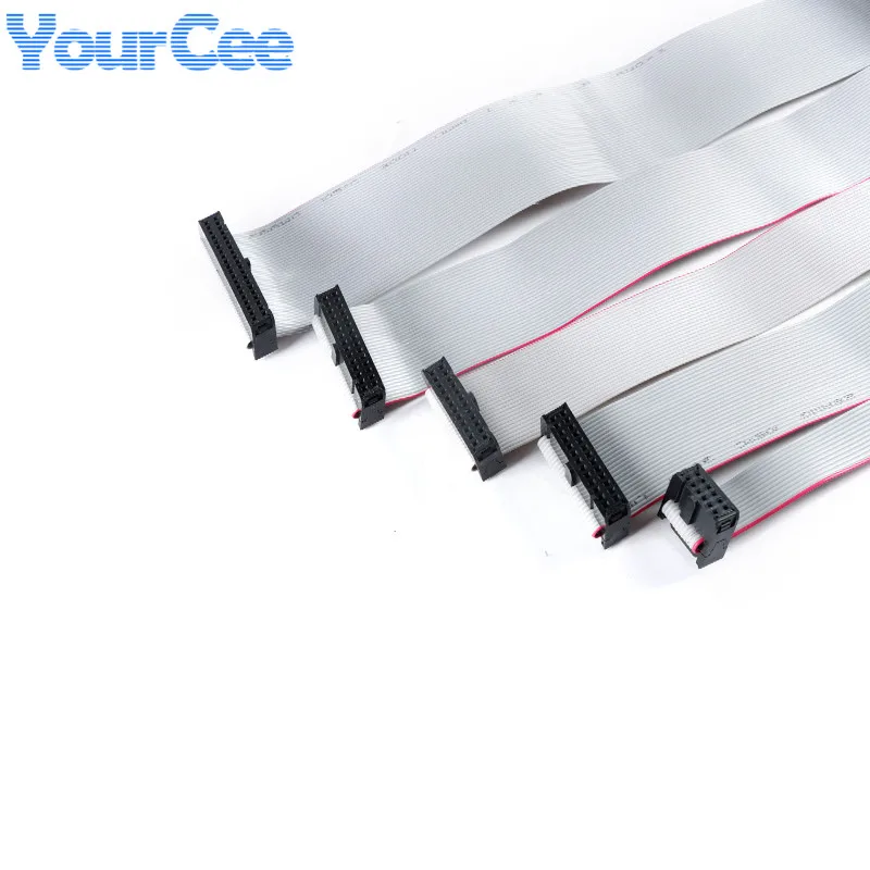 Gray Flat Ribbon Cable 1.27MM 2.0MM 2.54MM Pitch 20cm Data Line Wire FC-6/8/10/12/14/16/20/24/26/30/34/40/50P Pin Connector