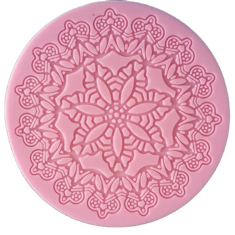 1Pcs Round Crown Shape Cake Silicone Mat Sugarcraft Fondant Cake Decorating Tools Kitchen Baking Silicone Lace Molds H682