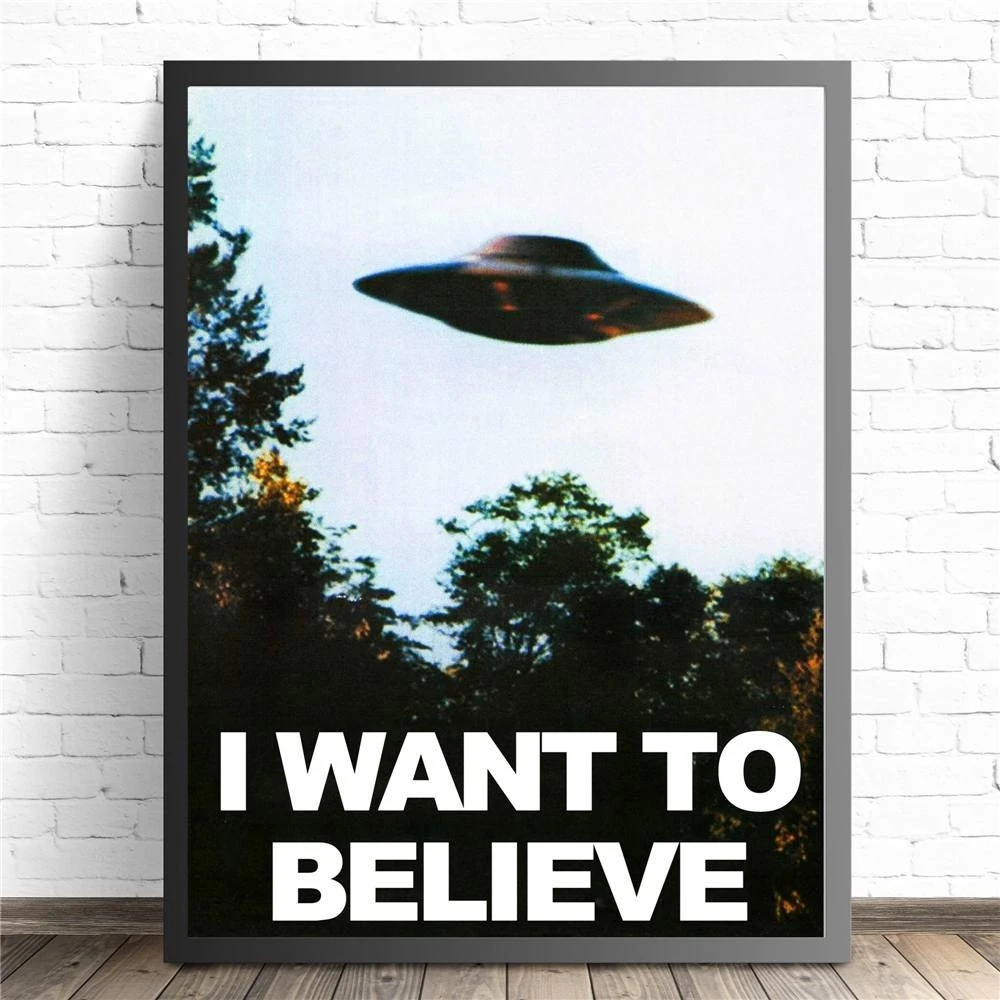 I Want To Believe X File TV Play Canvas Prints Modern Painting Posters Wall Art Pictures for Living Room Decoration No Frame