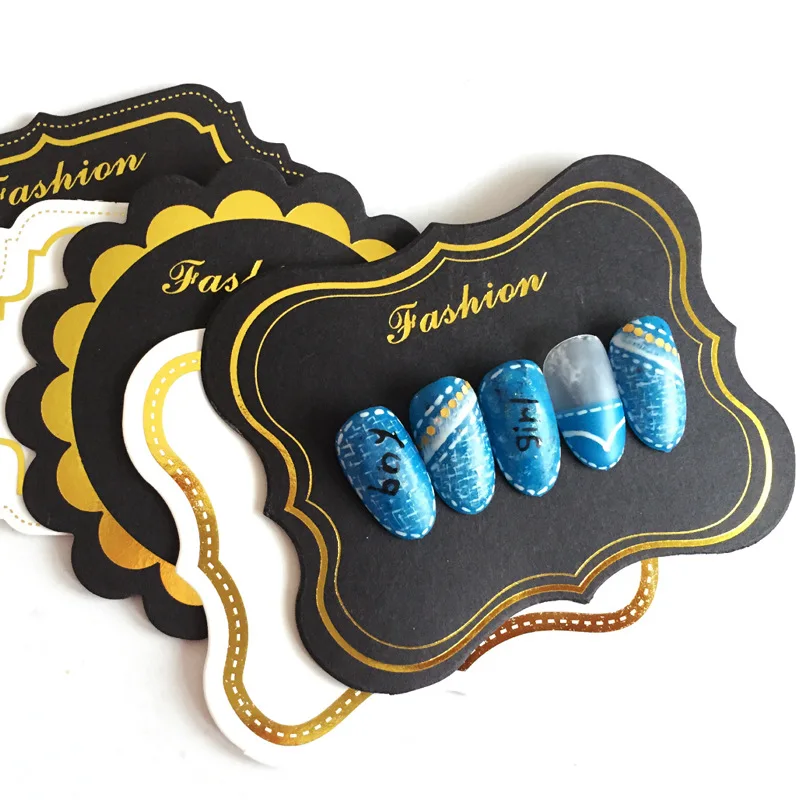 

10Pcs Nail Art Display Plate Paper Cards Photo Frame Showing Gel Polish False Nail Tips Manicure Salon Tools