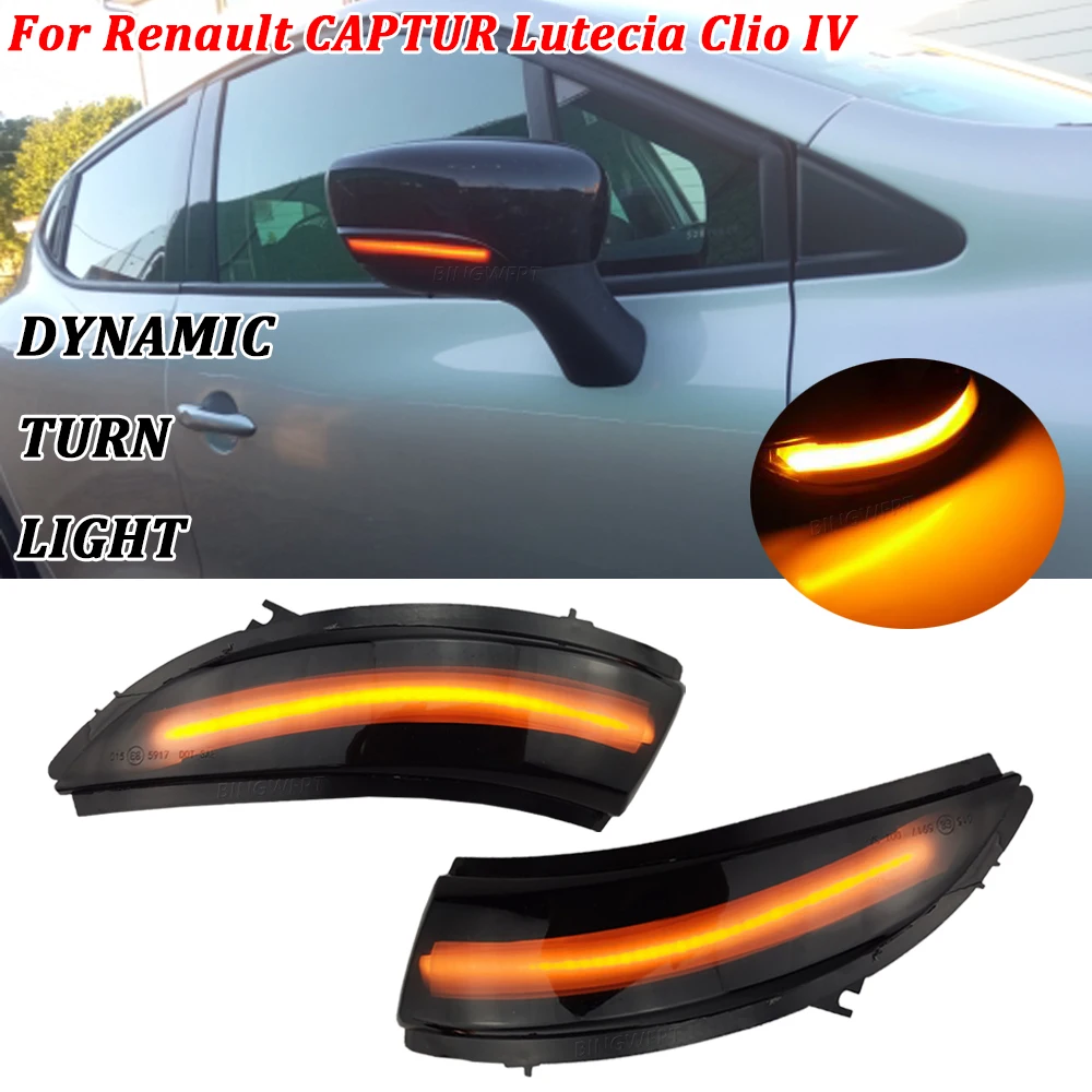 LED Mirror Sequential Lamp For Renault Captur Kaptur 2013-2016 J5 H5 Clio IV MK4 13-18 Car Accessories Dynamic Turn Signal Light