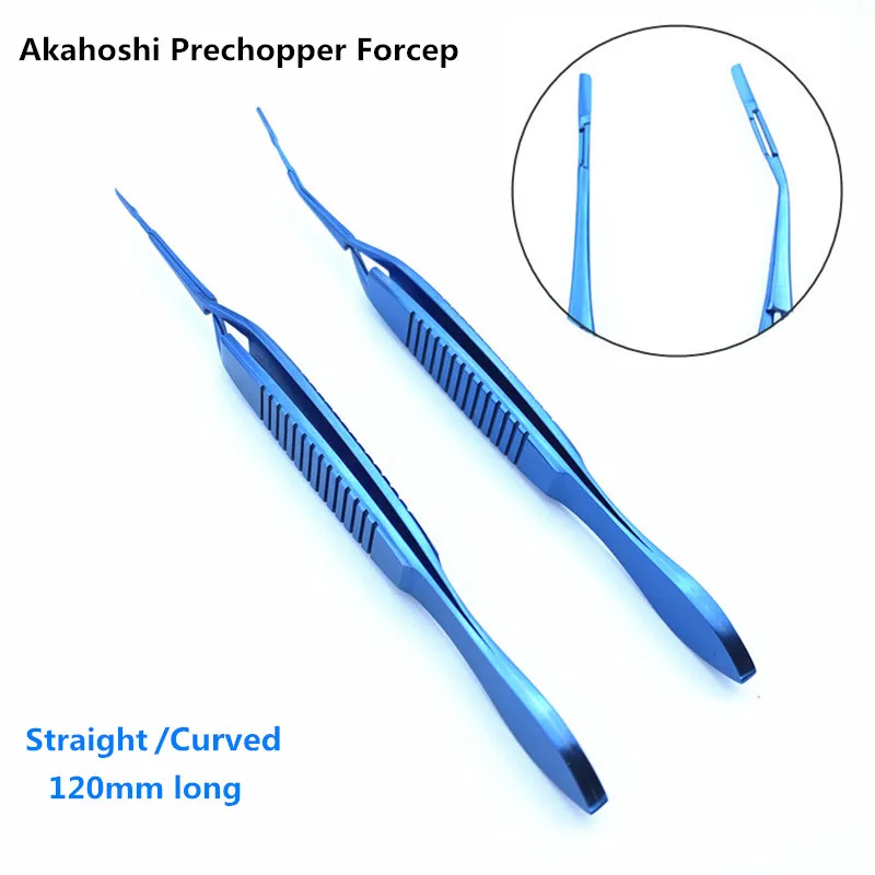 

Titanium Akahoshi Phaco Prechopper Forceps Straight/ curved 120mm Ophthalmic microsurgery instrument Pet surgical instruments