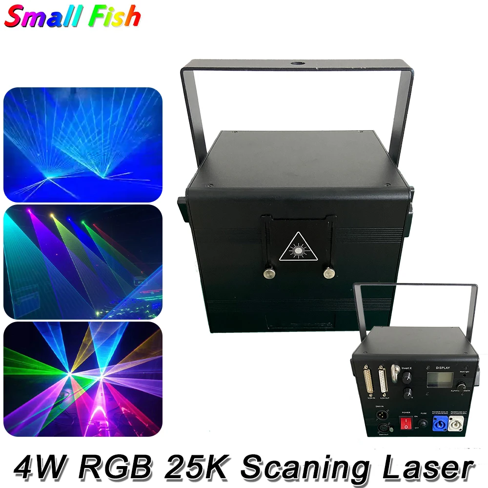 4W RGB Laser Beam Line Scaning Light DMX DJ Disco Full Color Effect Laser Projector Dance Party Club Wedding Xmas Bar Light