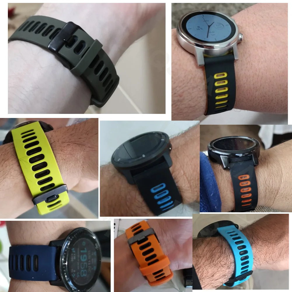 20/22mm Silicone Strap For Xiaomi Huami Amazfit GTS 2 2e 3 4/GTR 42mm Bip Watchband Bracelet Smart Watch Replacement Amazfit Neo