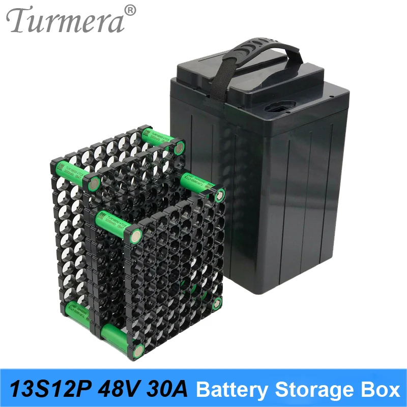 

Turmera 48V 30Ah E-Bike Battery Stoarge Box for 13S12P 18650 Lithium Batteries Pack Use Include Holder and Welding Nickel Strips