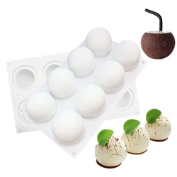 8 Holes Sphere Silicone Mold 3D Spherical Mousse Cake Mold Dessert Decoration Mold Cake Decoration Tools Cake Tools