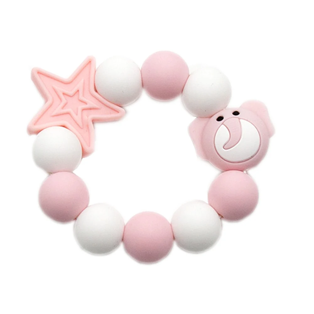 

Cute-Idea 1set Star Elephant Cartoon Animal Pacifier Chain Silicone Baby Teether Chewable Teething Handmade DIY Baby Product Toy