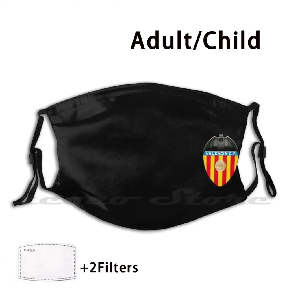 

Valencia Mask DIY Washable Filter Pm2.5 Mouth Trending Fubol Valencia Spain Soccer Football